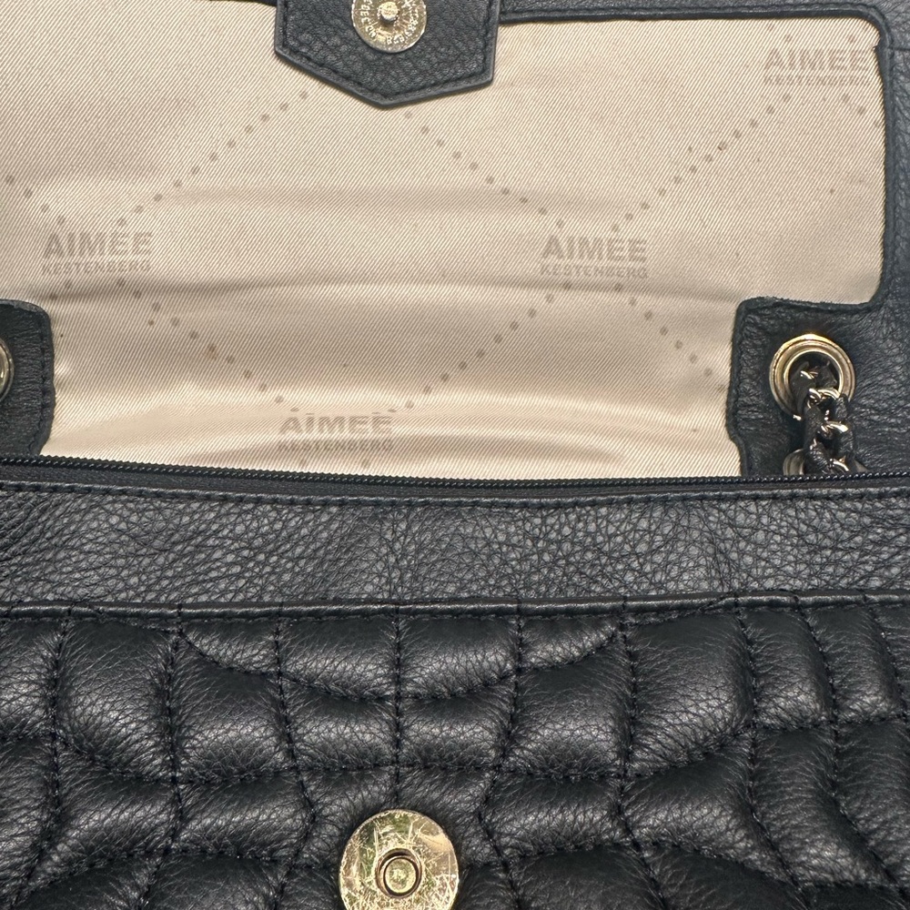Aimee Kestenberg Black Quilted Leather Shoulder Bag w/ Gold Chain – Like New - Picture 4 of 15